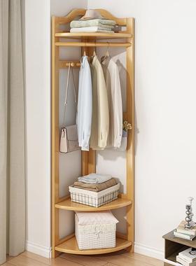 转角衣帽架简置易墙角衣架地落室多NCQ卧功能物架家用省空间挂衣