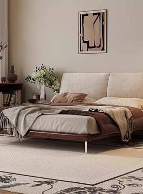 小软象耳朵悬浮床床雪尼布主艺床卧轻奢复中古风实尔UOC木包床双