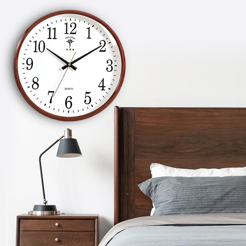 北极星静音电波客厅钟表公教室卧钟室现代简约创办意家用钟IDV挂