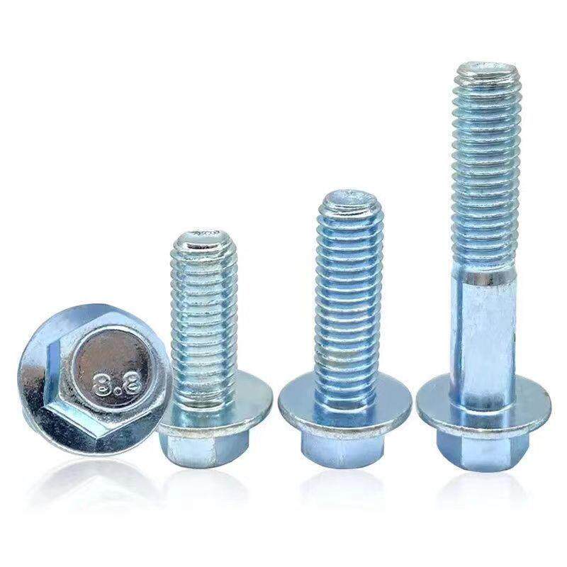 6加长六角法面螺栓M5兰MM8HFNM1自0M12细牙螺丝带垫高强防松