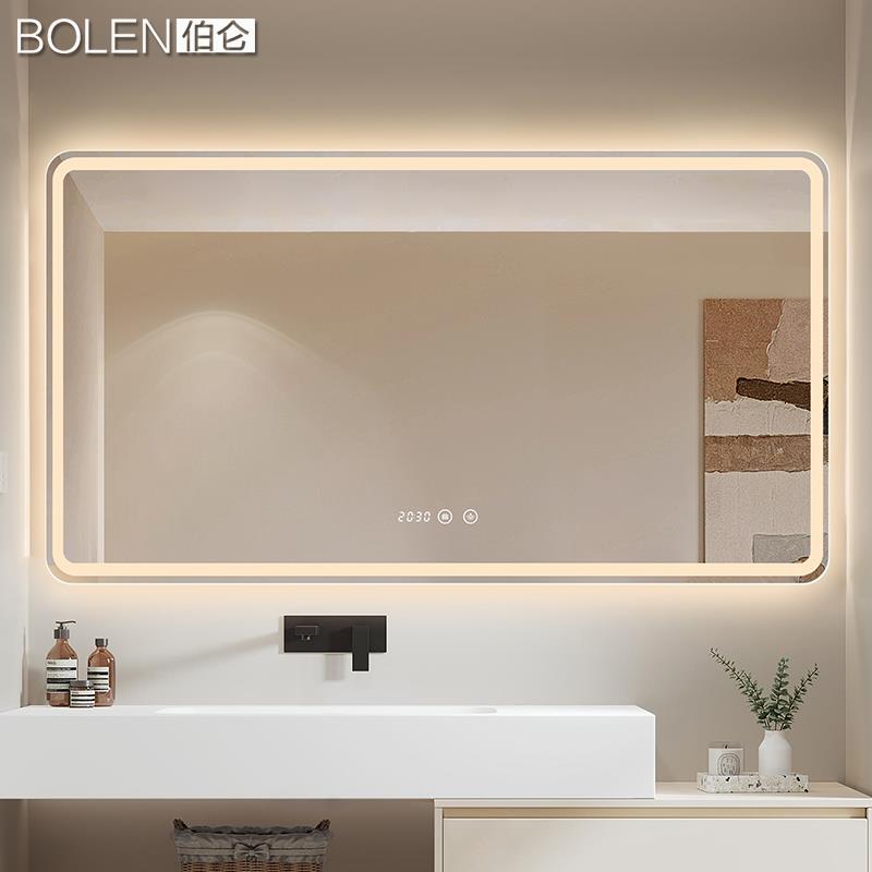 W6智能镜子触l摸QIM屏室镜子浴卫生间洗手台e带灯化妆镜挂墙d防