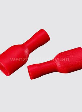 蓝色p子vc全绝缘端冷压接母头FDNIAFD2-250接线端直插6.3插簧端子