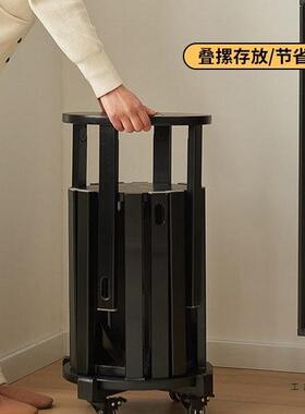 全实木凳子可叠一放家用组合圆子四带滑轮茶几凳叠叠乐GVL凳餐桌