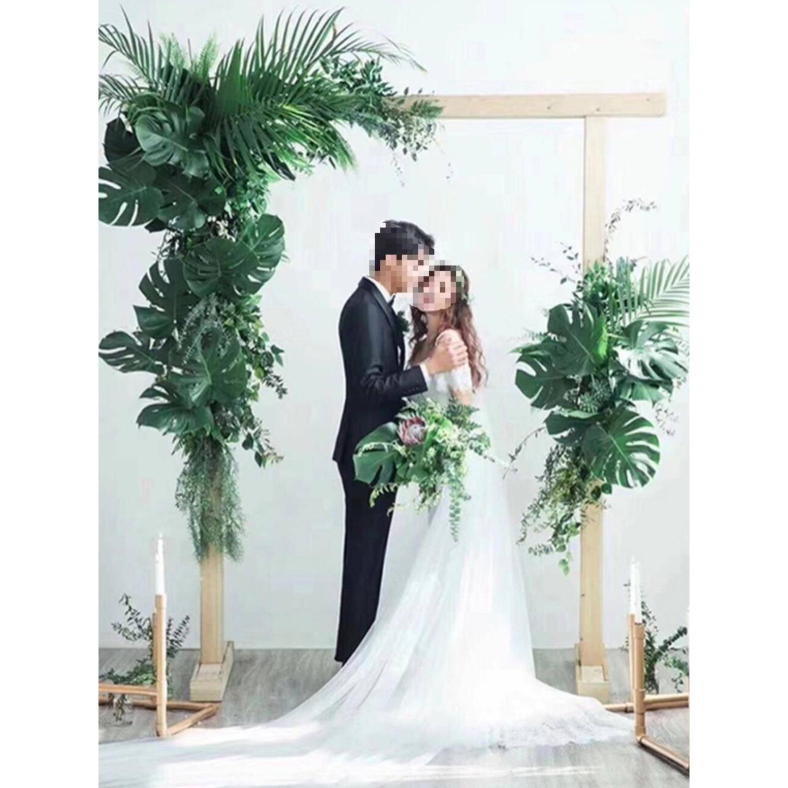 景木方森系婚庆拱门外木架户异婚礼原木组合花架几UVC何形木质场