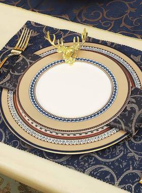 骨瓷牛排盘酒摆台欧式餐具套装定店骨制饭汤碗82568碟餐店盘陶瓷