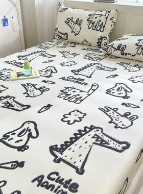 卡通儿童滑加老粗布床笠单件sx202406全包厚床保垫防尘套宿舍防护
