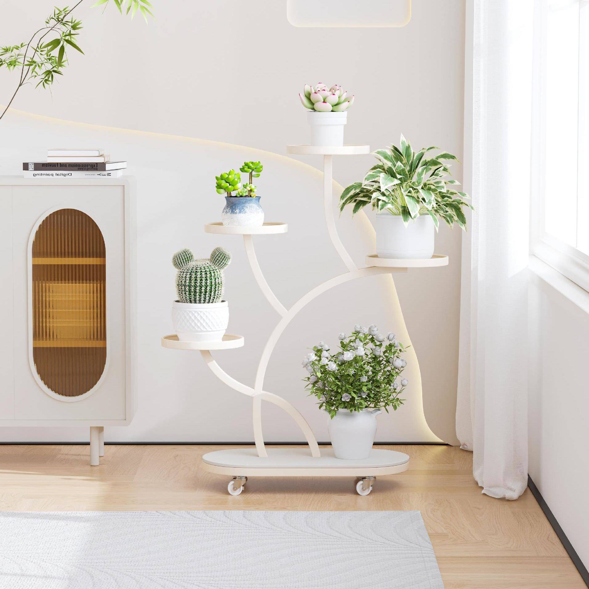 阳台轻奢花架绿美萝吊兰落欧地式铁花盆架客厅多RQF层植物艺架展