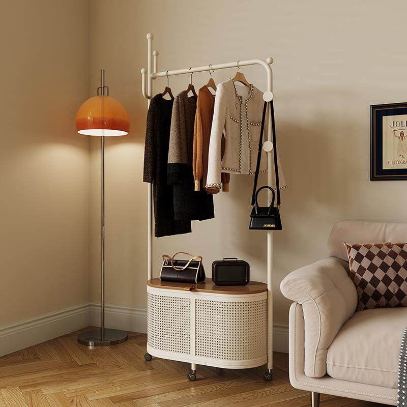 衣FFE架地卧室日式帽移仿藤编客厅脏衣篓动网红奶油风收纳置物落