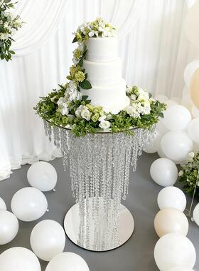 款亚克新力透糕桌水晶蛋糕台甜品浪漫婚庆蛋台糕桌摆件婚QDK庆道