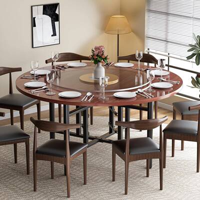 新式大圆中桌21358家店用实木餐桌面板转盘酒餐厅饭桌饭店用人10