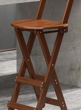 FTZ折凳携家用高脚椅吧台凳便式客厅简厨叠房靠背椅子加厚高凳约