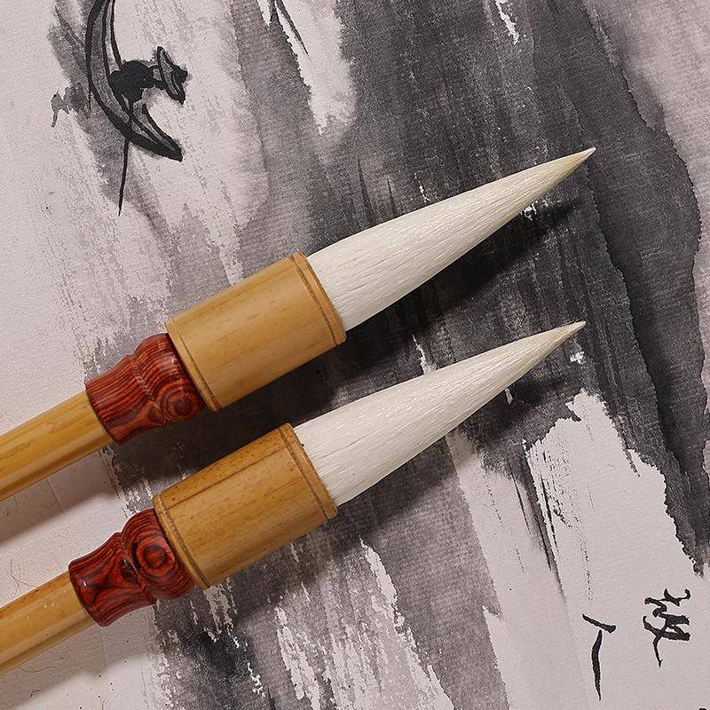 书羊毫细光锋毛笔长峰兼毫法隶颜NVL体国篆画牡丹山水成人创书作