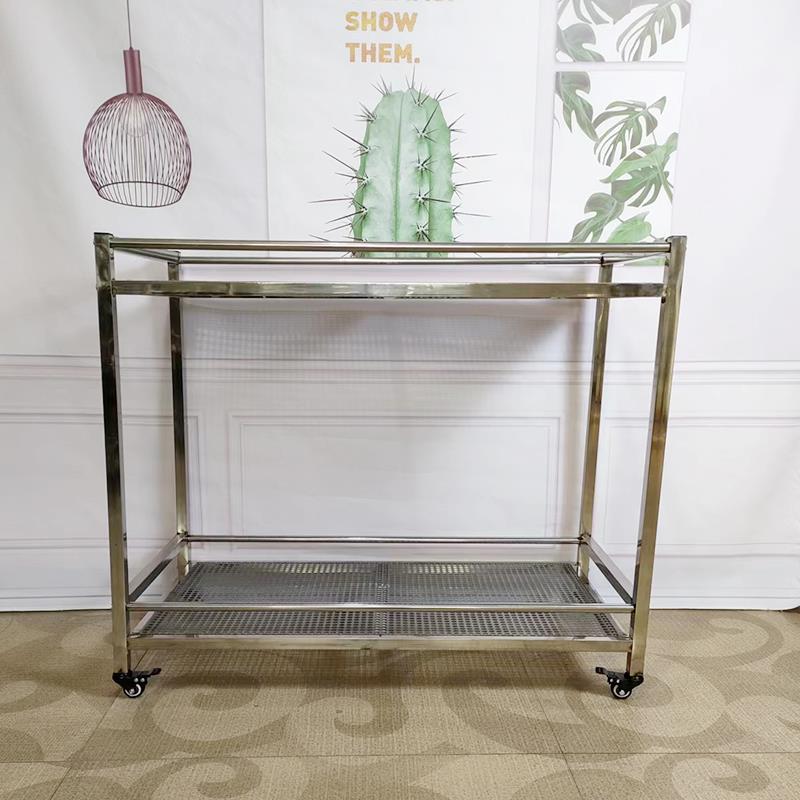 5V不锈外钢F7689J87多层花架加粗厚承重强台户落地可动带轮现代简