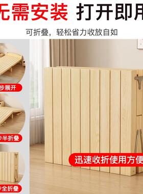木折叠加厚床板出便租房单人实木床AXN免安装携简易办公室午睡床