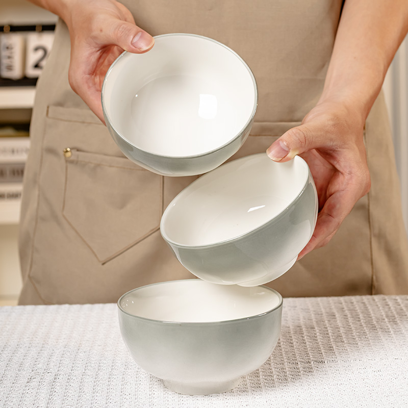 景德镇高温纯白骨瓷家用米饭碗