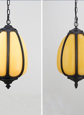 新中式吊灯仿云石南瓜户外农庄庭院公园凉亭过道别墅餐馆复古灯笼