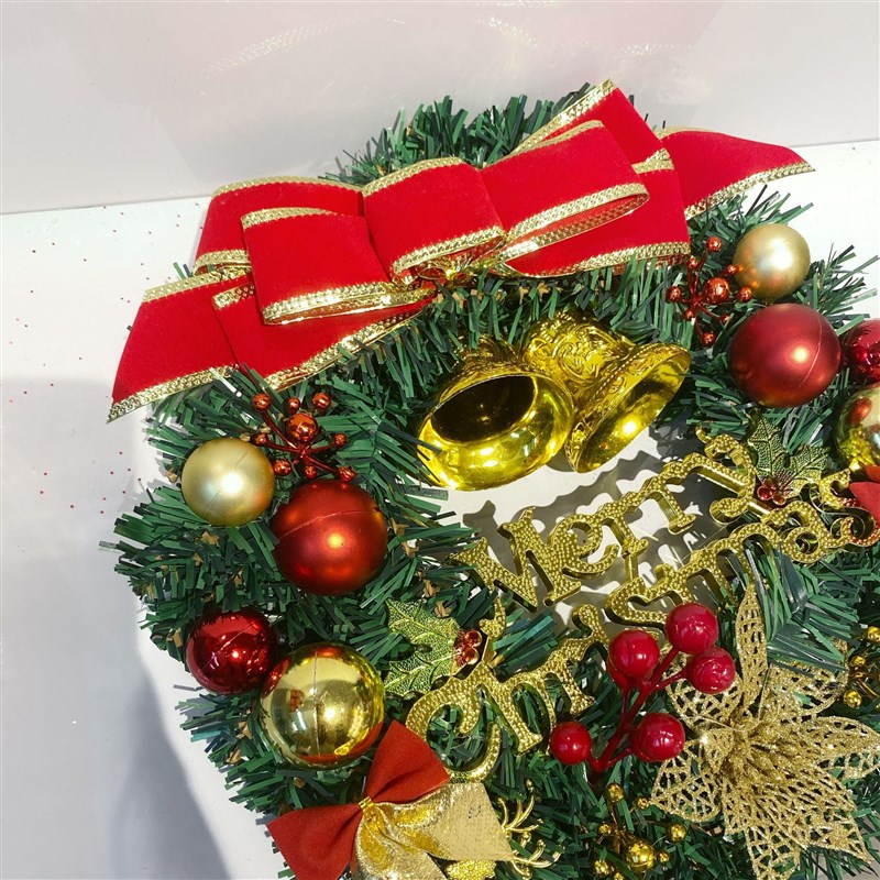 圣诞花环30装饰品花环花圈橱窗布置门挂滕条场地布置圣诞花环