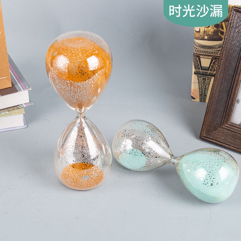 玻璃镀银片30/60分钟计时沙漏创意家居摆件生日节日商务旅游礼品