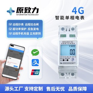 厂家供应4G远程单相预付费智能电表 智能电表 出租房2P单相导轨式