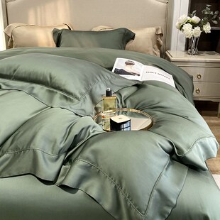 夏季 轻奢风100S双面天丝床单四件套简约纯色丝滑裸睡被套床上用品