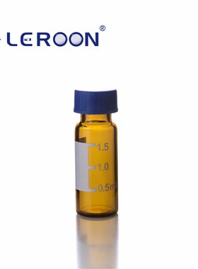 2ml进样瓶蓝色 黑色实心盖红色四氟硅胶垫 密封好 耐腐蚀 9mm蓝色