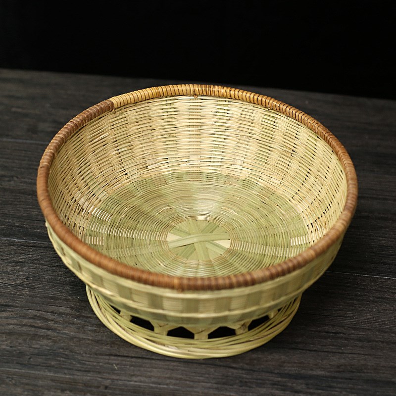 HN6R竹编果篮手工竹制品篮子藤口馒头筐水果篮家用蔬菜摆盘