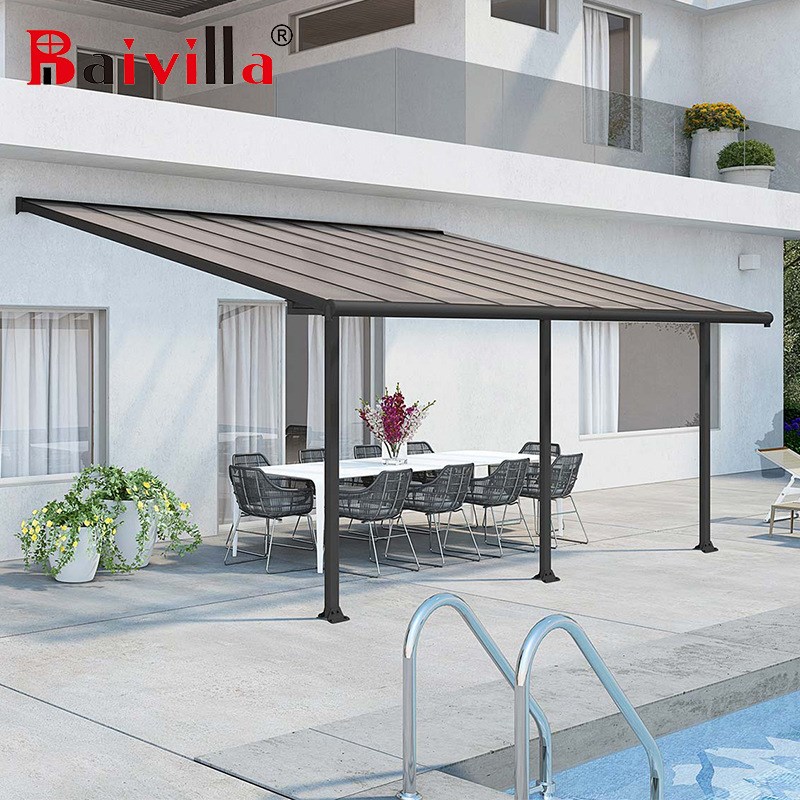室外门口阳光板遮雨棚阳台露台别墅花园定制铝合金电动车遮阳蓬
