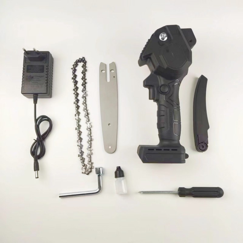 康速玛4/6寸迷你充电电链锯家用小型手持伐木砍树锯园林修枝工具