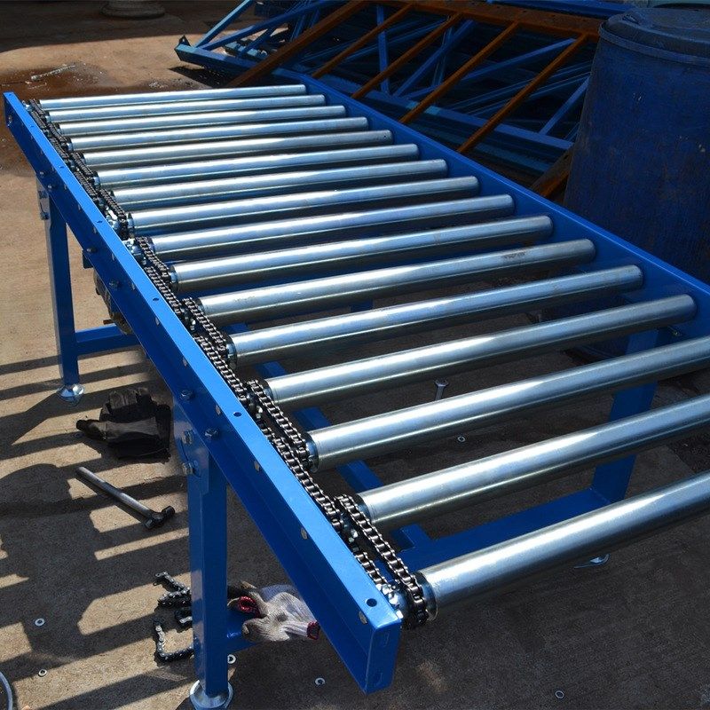 杭州动力链条滚筒输送机链传动辊筒机直道流水线地滚线 辊道机