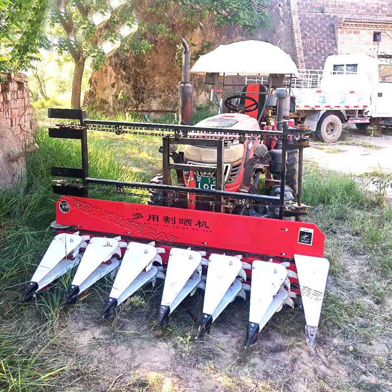 农用割晒机艾草收割机手扶式割水稻机皇竹草割倒 割谷子高粱玉米