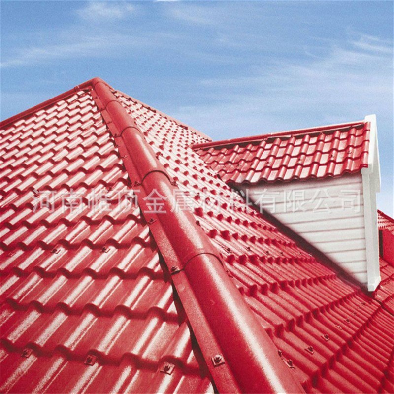 工厂直销金属仿古瓦一体中式屋檐装饰铝镁锰屋面瓦铝合金彩瓦