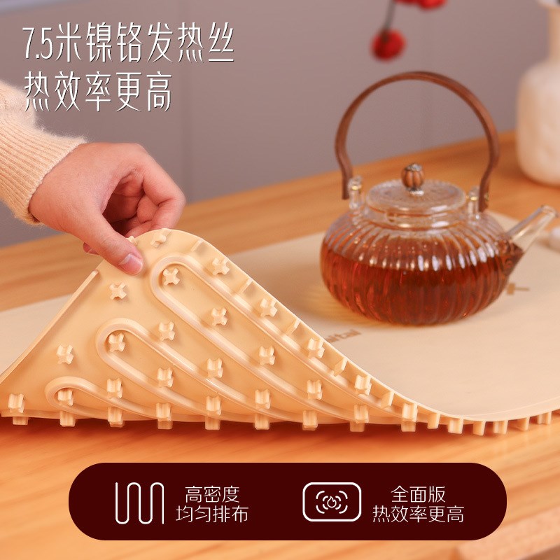 Haotaitai暖菜板多功能家用卷轴硅胶柔性热菜保温板餐桌垫保温垫