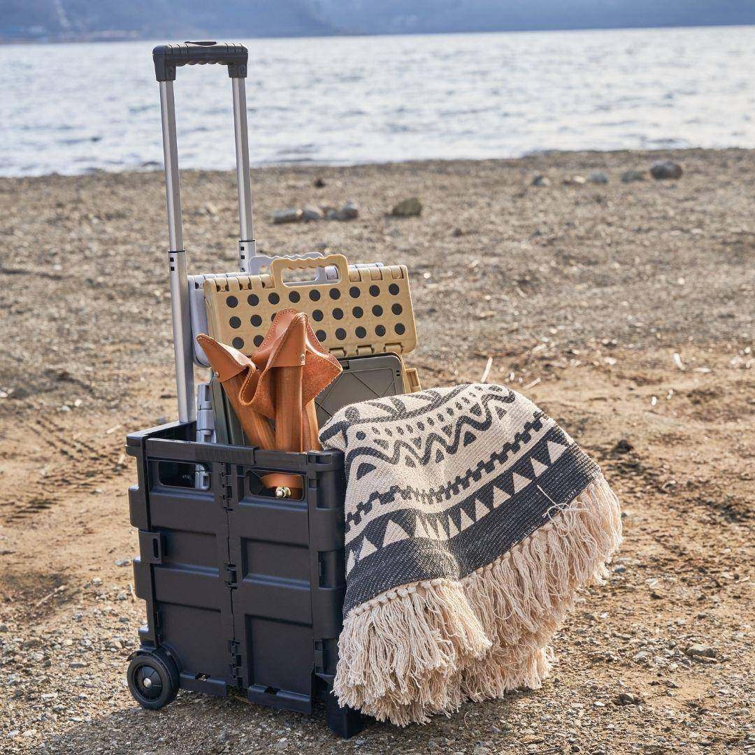 塑料用小推收车家后备箱户手拉车纳箱露营推车外LFS-35移动可折叠