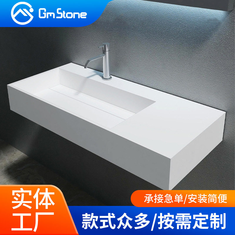 现代简约人造石浴室柜双盆