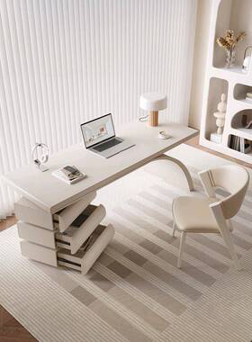 现用代简实约奶油风书桌户木CFN小型家网红办公桌设计师高档电脑