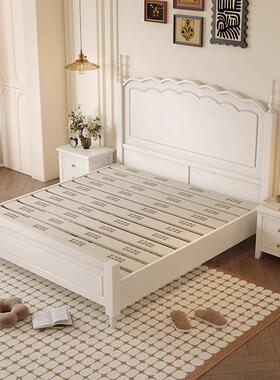 美式漪床实床复古黑色高档实双人JXJ-F70#床主木卧室涟网红中古风