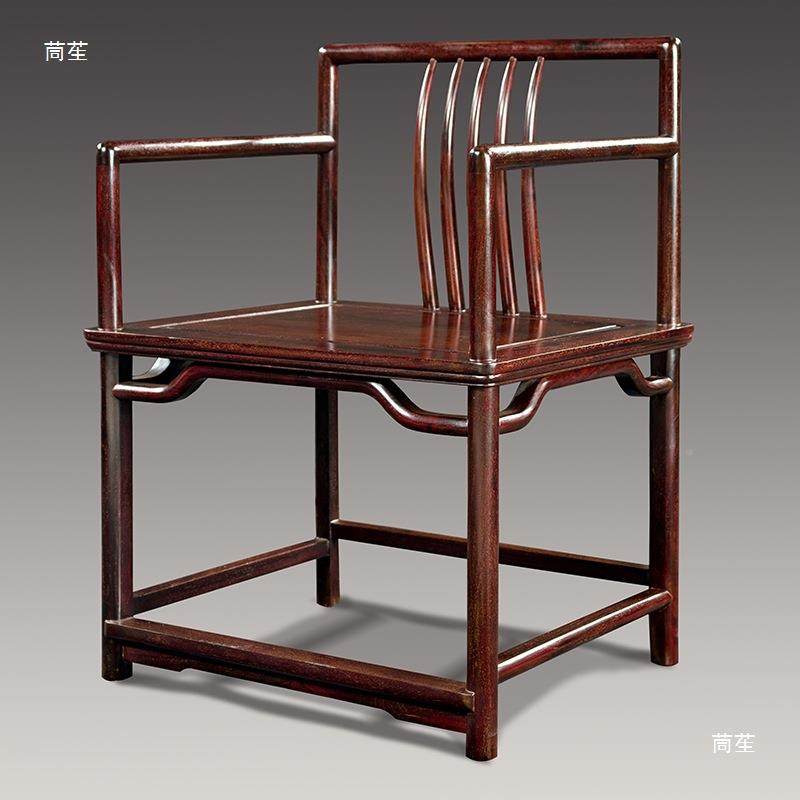 聚航LSR中式具全新赞比亚血梳背椅紫檀围椅茶家椅南宫椅休闲靠檀