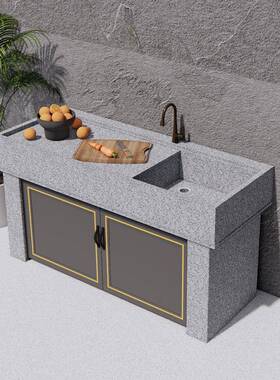 6R大理洗池衣带池一体台盆农村水池石阳台洗手F77MSHT8搓衣板户外