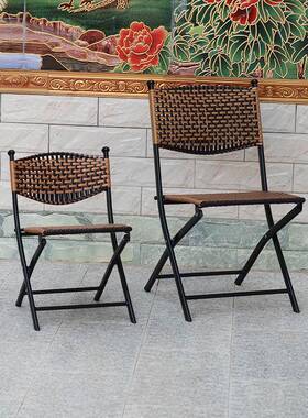 约折叠藤椅家用花园户外靠50445编背椅子生产可折叠便简携野餐藤