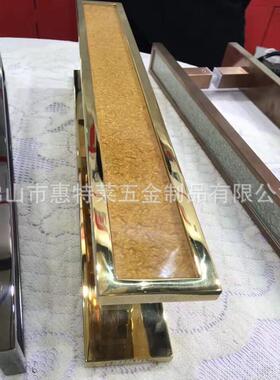 仿大理石极古简轻奢鱼贝中式鲍NGQ铜玻璃门拉手现代大拉壳手把手
