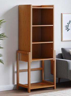 书架一体靠墙窄边客柜家LMA用落地厅置物架多层储小物收纳柜子