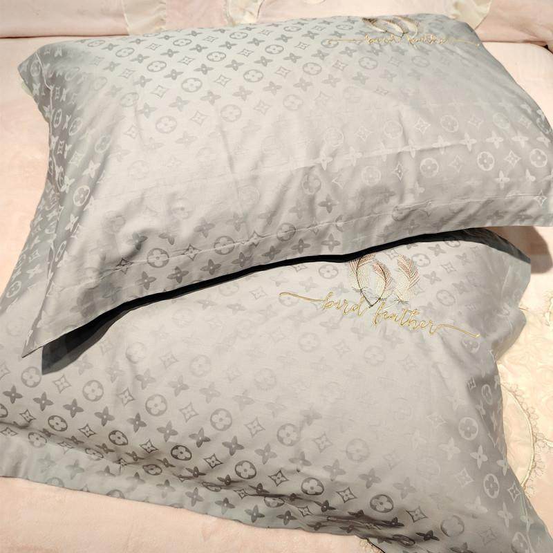 华高档奢100适支人长绒棉单品枕套纯棉简约单枕芯套ETZ舒纯色一对