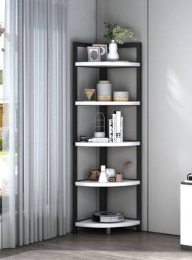 新款墙角柜储物拐角圆架客厅弧转置角物铁MEU艺三架角书架厨房铁