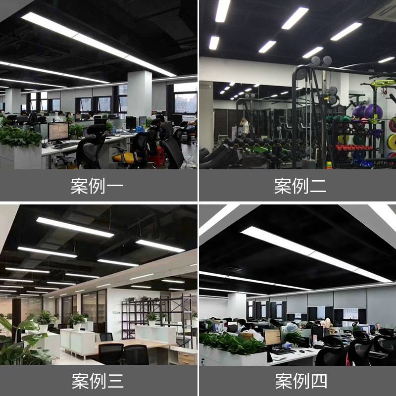 LED办公室吊灯 长条形吊线灯会议室灯工业风服装店铺超市教室灯具