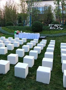 会户外婚凳礼ALV吐司凳展活动方凳白色黑色面包皮凳走秀条凳车展