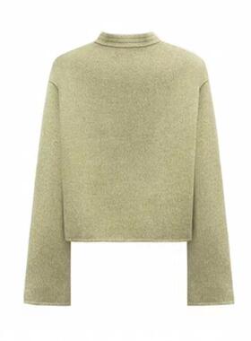 现W货2025春国季新款新中式盘扣风短绿色立领款双面呢外套S4WT010