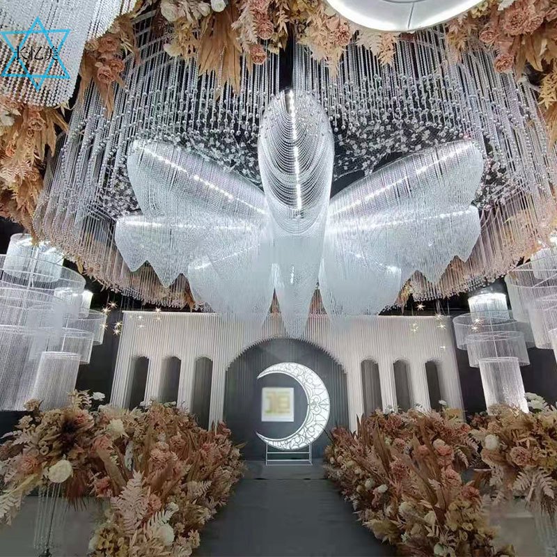 欧式白色珠帘婚礼舞台吊顶灯