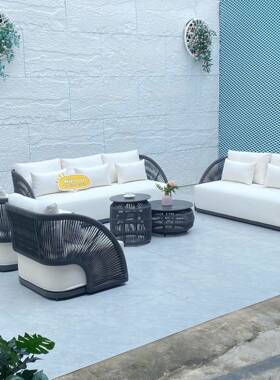 户外沙发别墅院假民宿藤编沙庭设计师阳光房售发楼处度酒店FKV藤