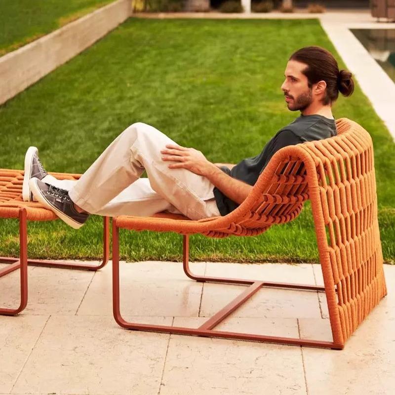 外设外计师编绳户718休闲椅别墅庭院酒店民宿室休闲沙发晒防水防