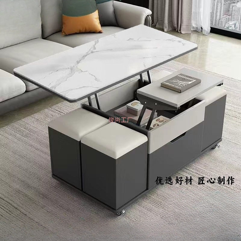 升降折叠茶几餐桌一体小户型